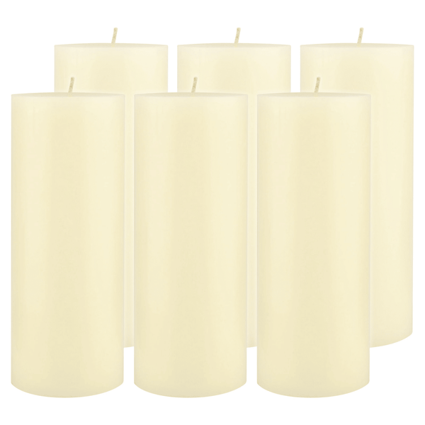 Stonebriar Unscented 3" x 8" 1-Wick Ivory Pillar Candles, 6 Pack EasyOptionXY LLC