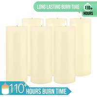 Stonebriar Unscented 3" x 8" 1-Wick Ivory Pillar Candles, 6 Pack EasyOptionXY LLC