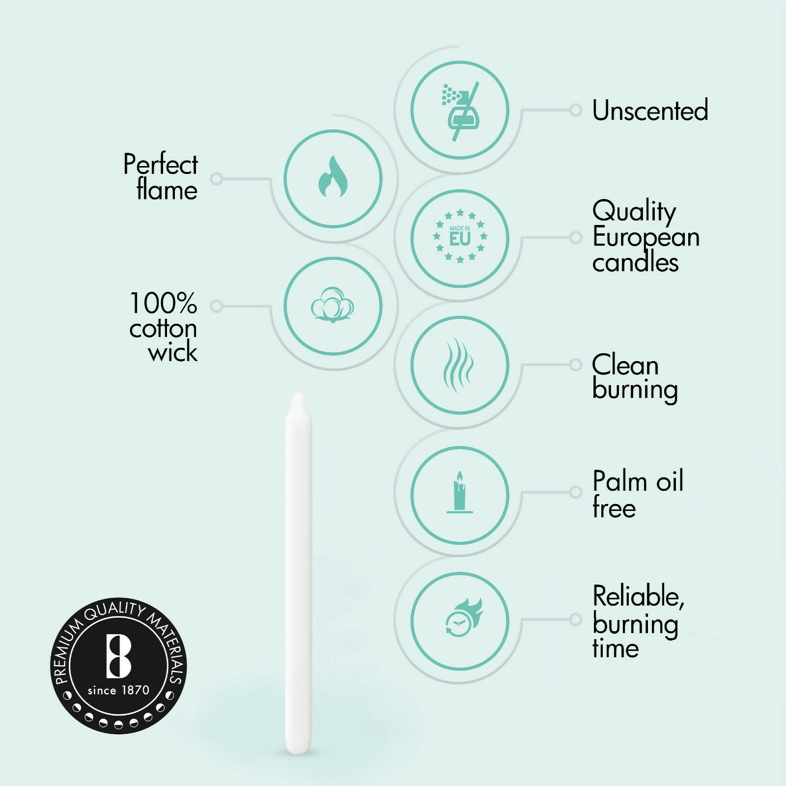 Bolsius White Taper Candles 11.5 Inch Tall | 50 Pack with 12 Hours Long Burning Smokeless & Dripless Home Decor, Christmas Candles EasyOptionXY LLC