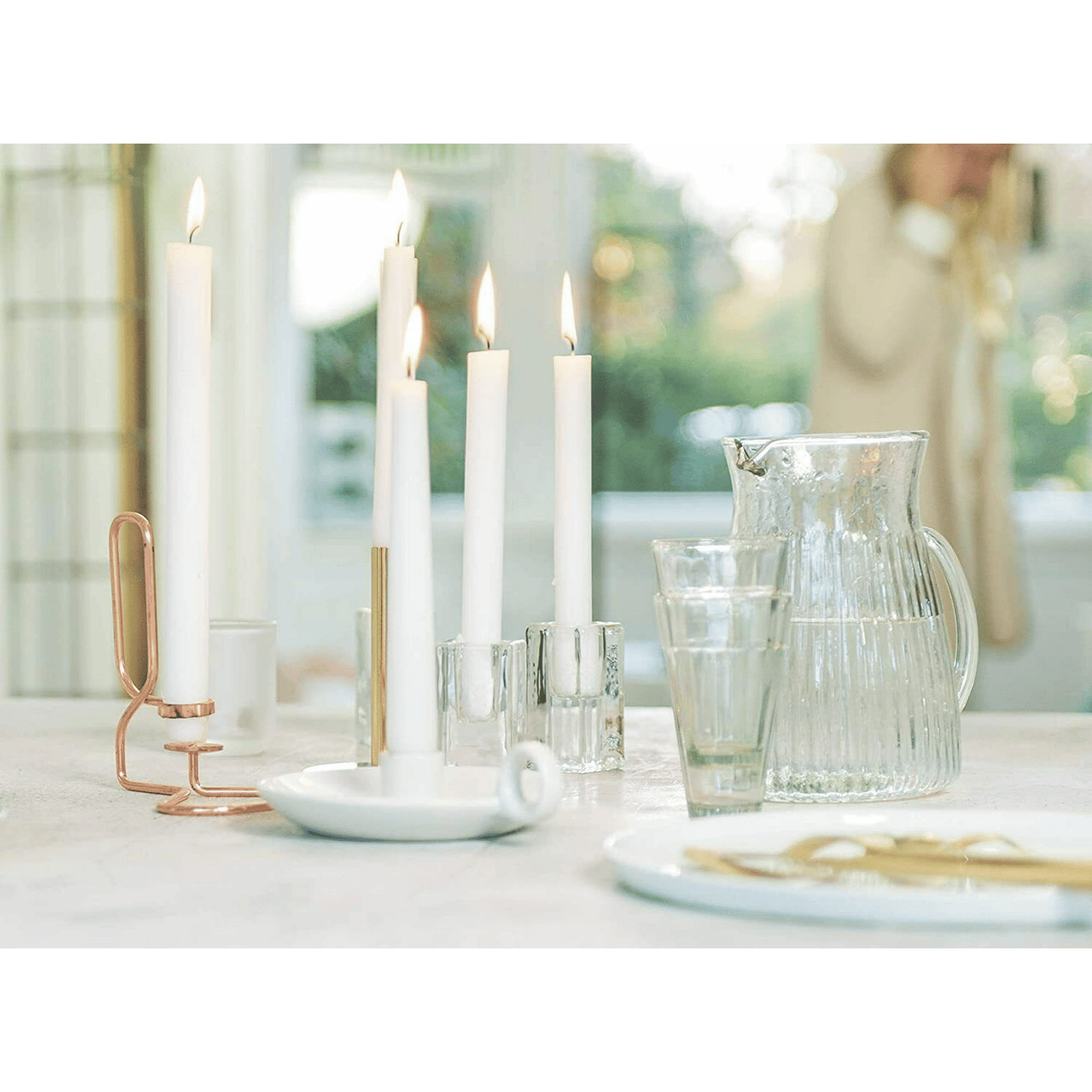 Bolsius White Taper Candles 11.5 Inch Tall | 50 Pack with 12 Hours Long Burning Smokeless & Dripless Home Decor, Christmas Candles EasyOptionXY LLC