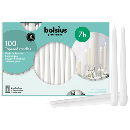 Bolsius White Taper Candles 10 Inch- 100 Pack Burn Time 7 H r Home D¨¦cor Church Candles EasyOptionXY LLC