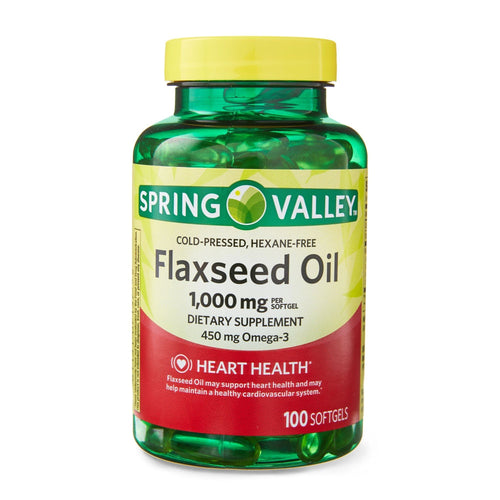 Spring Valley Flaxseed Oil Softgels Dietary Supplement; 1; 000 mg; 100 Count EasyOptionXY LLC