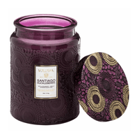 Voluspa Santiago Huckleberry Large Embossed Glass Jar Candle (18 Ounces) EasyOptionXY LLC
