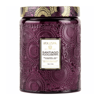 Voluspa Santiago Huckleberry Large Embossed Glass Jar Candle (18 Ounces) EasyOptionXY LLC