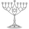 Traditional Classic Geometric H anukkah Menorah 9" Silver Plated C hanukah Candle Minorah Fits Standard Hanukah Candles by Zion J udaica EasyOptionXY LLC