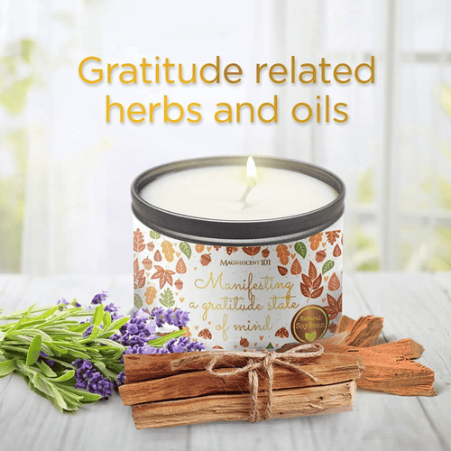 Magnificent 101 MANIFESTING A Gratitude State of Mind Tin Candle 6oz EasyOptionXY LLC