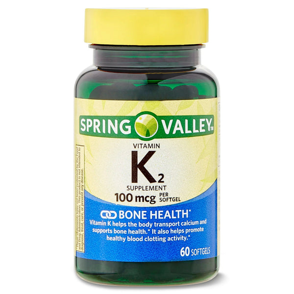 Spring Valley Vitamin K2 Supplement Soft Gel Capsules; 100 mcg; 60 Count EasyOptionXY LLC