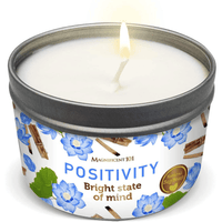 Magnificent 101 Positivity Aromatherapy Candle in 6-oz. Tin Holder: 100% Natural Soy Wax With Palo Santo & Lotus Flower Essential Oils and Pure Sage Leaves; for Intention Setting & Energy Cleansing EasyOptionXY LLC