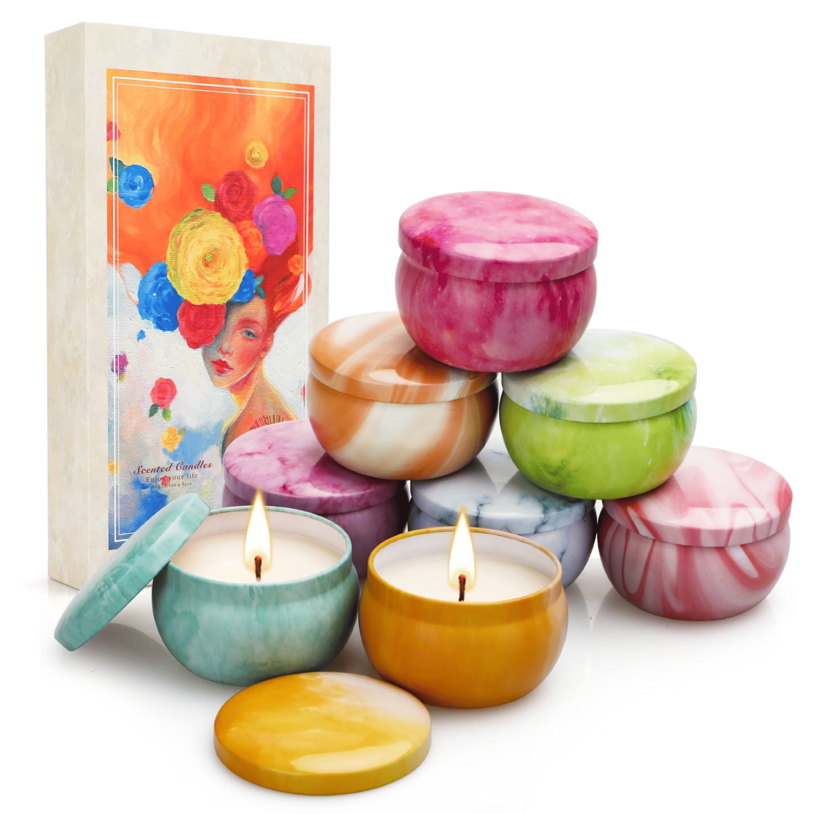 Scented Candle Gifts 8 Pack Aromatherapy Candle Sets Soy Candle for for Christmas Day, Birthday, Mothers Day, Valentine's Day, Anniversary EasyOptionXY LLC