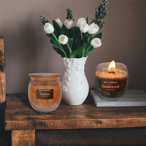 Cherry Blossom Scented Candles for Home-Jar Candles 7.9 oz Burn Time 50+ H - Wooden Wick Candle - Candles Gift for Women EasyOptionXY LLC