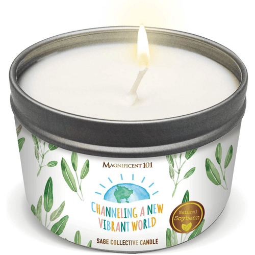 Magnificent 101 Pure White Sage Collective Aromatherapy Candle | 6 Oz - 35-Hour Burn | Made of 100% Soy Wax & Herbs | Ideal for Meditation, House Energy Cleansing & Manifestation EasyOptionXY LLC