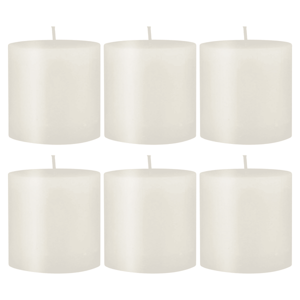 Stonebriar Unscented 3" x 3" 1-Wick White Pillar Candles, 6 Pack EasyOptionXY LLC