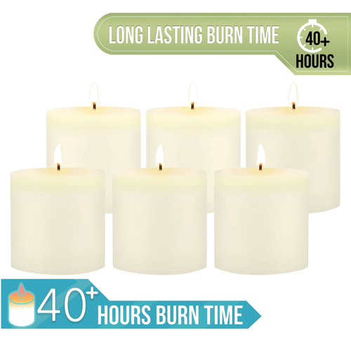 Stonebriar Unscented 3" x 3" 1-Wick White Pillar Candles, 6 Pack EasyOptionXY LLC