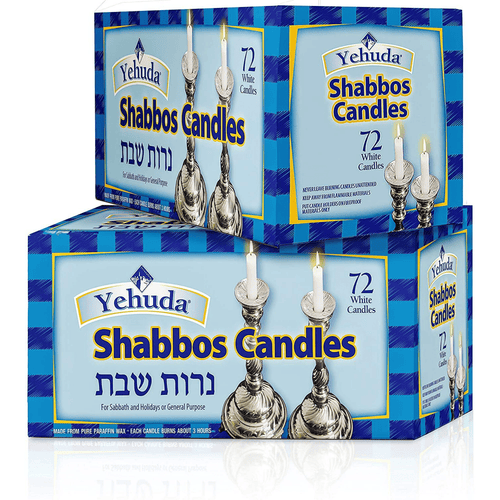 Yehuda 3 Hour White Shabbos Candles, 72 Count 2 Pack - Total 144 Candles Traditional S habbat Candles, Dinner Table Candles, Household Candles EasyOptionXY LLC