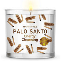 Magnificent 101 Long Lasting Palo Santo Scented Aromatherapy Candle | 14 Oz - 56 Hour Burn | A ll N atural & Organic Soy Wax Smudge Candle for House Energy Cleansing, Purification & Manifestation EasyOptionXY LLC