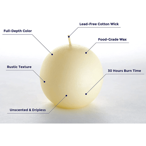 Set of 3 Sphere Ball Candles EasyOptionXY LLC