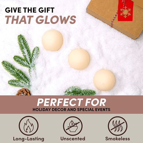 Set of 3 Sphere Ball Candles EasyOptionXY LLC