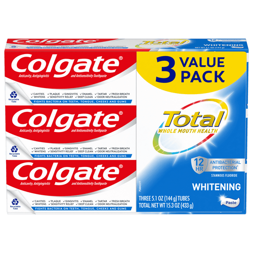 Colgate Total Whitening Toothpaste; Mint; 3 Pack; 5.1 oz Tubes EasyOptionXY LLC