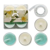 Candle Lab | Jasmine Scented Candles Tealight with 12 Hour Burn Time,Set of 4 Travel Pack for Puja, Ceremony, Home Therpy (Comes with Free 100 Pieces Candle Glue Dot Sticker) EasyOptionXY LLC