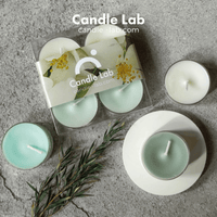 Candle Lab | Jasmine Scented Candles Tealight with 12 Hour Burn Time,Set of 4 Travel Pack for Puja, Ceremony, Home Therpy (Comes with Free 100 Pieces Candle Glue Dot Sticker) EasyOptionXY LLC