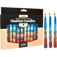 Zion J udaica Artistic S habbat Candles 5.5 Inch Tall Hand Crafted 12 Pack for Weddings, Anniversary, Holidays, Celebration, Home D¨¦cor Mother Day Gift Valentines Candle Burns 2.5 Hours Dusk Reflection EasyOptionXY LLC