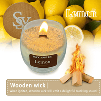 FCMSHAMD Lemon Fresh Scented Candle - High-Quality Soy Wax, Natural Aromatherapy Essential Oil, Beech Wood Lid - 7.9oz EasyOptionXY LLC