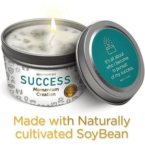 Magnificent 101 Long Lasting Momentum Creation Candle for Success | 6 Oz - 35 Hour Burn | Sage, Bergamot & Sandalwood Scented Soy Wax Candle For House Energy Cleansing & Manifestation EasyOptionXY LLC