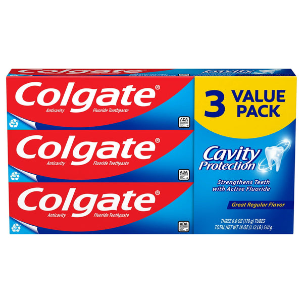 Colgate Cavity Protection Toothpaste; Great Regular Flavor; 6 oz; 3 Pack EasyOptionXY LLC