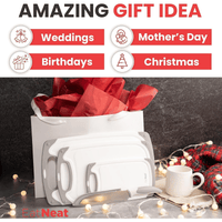 EatNeat 5-Piece Set - Non-Slip Cutting Boards & Stainless Steel Santoku Knife with Sheath. Perfect for Home Kitchen & Outdoor Food Preparation, Cutting & Slicing Meats, Vegetables & Fruits EasyOptionXY LLC