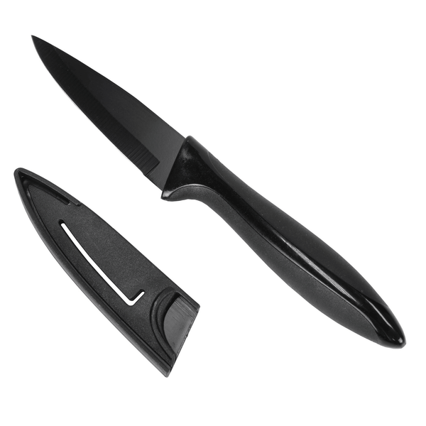 Chef Craft Premium Paring Knife with Sheath, 3 inch Blade 8 inches in Length, Black EasyOptionXY LLC