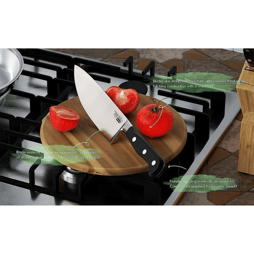 Cooks Standard Kitchen Chef's Knife 8-inch, High Carbon Stainless Steel German Blade Steel Sharp Kitchen Knife, Ergonomic Handle, Black EasyOptionXY LLC