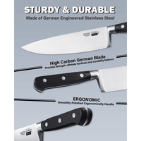 Cooks Standard Kitchen Chef's Knife 8-inch, High Carbon Stainless Steel German Blade Steel Sharp Kitchen Knife, Ergonomic Handle, Black EasyOptionXY LLC