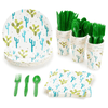 144-Pieces of Cactus Party Supplies with Succulent Plates, Napkins, Cups and Cutlery for Fiesta Party Celebration, Birthday, Taco Baby Shower Decorations (Serves 24) EasyOptionXY LLC