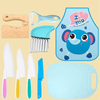 Kids Cooking Set Real, Montessori Kitchen Tools, Toddlers Safe Knife Tools Set (Include Wood and Plastic Knife, Crinkle Cutter, Peeler, Cutting Board, Y Peeler, Apron), Gifts for Junior Boys Girls EasyOptionXY LLC