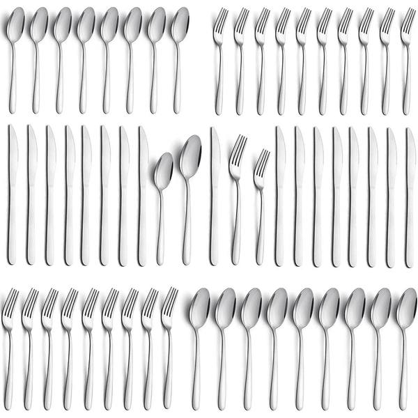Bestdin Silverware Set, 40 Pieces Stainless Steel Flatware Set for 8, Include Fork Knife Spoon Set, Mirror Polished, Dishwasher Safe, Cutlery Set for Home Kitchen Restaurant Hotel EasyOptionXY LLC