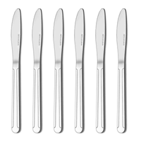 Bestdin Dinner Knife Set, 24 Pieces 8-inch Kitchen Knives, Pattern Design Stainless Steel Cutlery Knife, Table Knives for Home, Hotel and Restaurant, Mirror Polished, Dishwasher Safe EasyOptionXY LLC