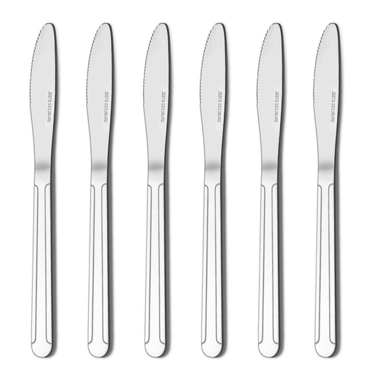 Bestdin Dinner Knife Set, 24 Pieces 8-inch Kitchen Knives, Pattern Design Stainless Steel Cutlery Knife, Table Knives for Home, Hotel and Restaurant, Mirror Polished, Dishwasher Safe EasyOptionXY LLC