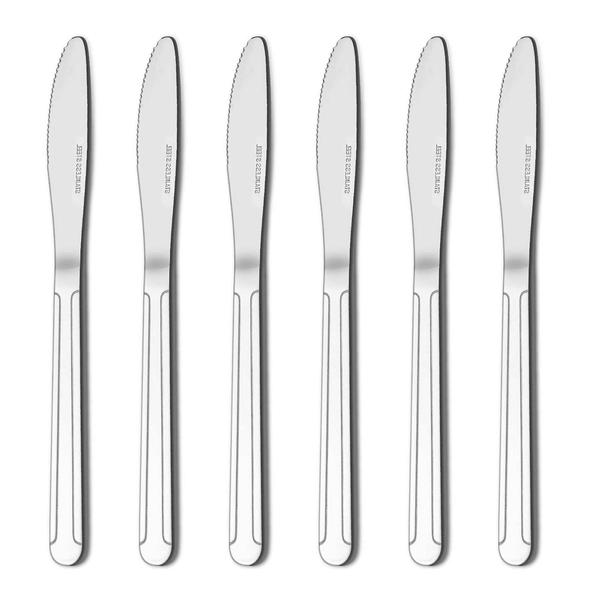 Bestdin Dinner Knife Set, 24 Pieces 8-inch Kitchen Knives, Pattern Design Stainless Steel Cutlery Knife, Table Knives for Home, Hotel and Restaurant, Mirror Polished, Dishwasher Safe EasyOptionXY LLC