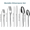 Bestdin Silverware Set for 12, 60 Pieces Stainless Steel Flatware Set, Include Fork Knife Spoon Set, Mirror Polished, Dishwasher Safe,Texture Design Tableware Cutlery Set for Home Kitchen Restaurant EasyOptionXY LLC