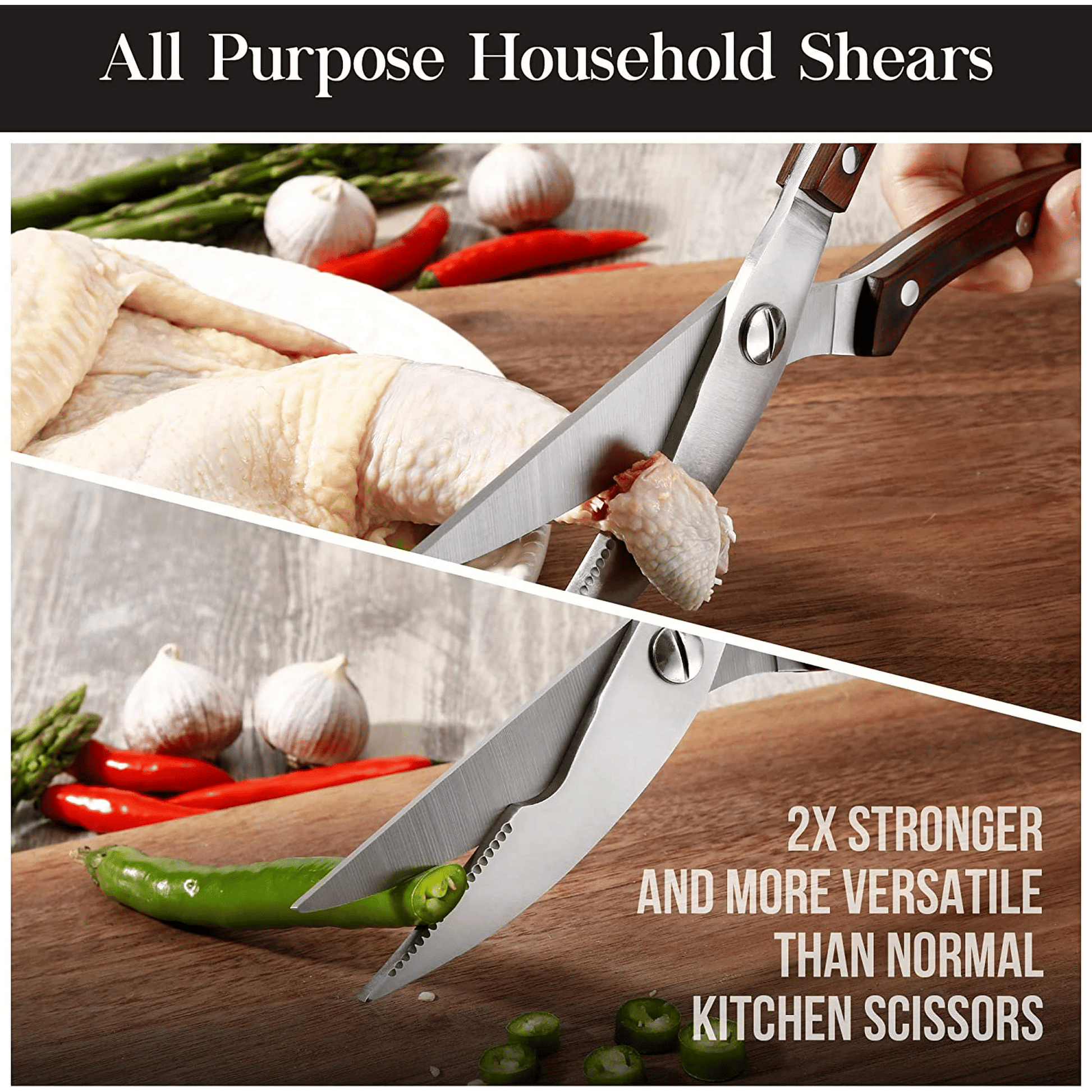 Master Maison 15-Piece Premium Kitchen Knife Set With Block | Master Maison German Stainless Steel Knives With Knife Sharpener & 6 Steak Knives (Walnut) EasyOptionXY LLC