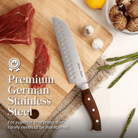 Master Maison 15-Piece Premium Kitchen Knife Set With Block | Master Maison German Stainless Steel Knives With Knife Sharpener & 6 Steak Knives (Walnut) EasyOptionXY LLC