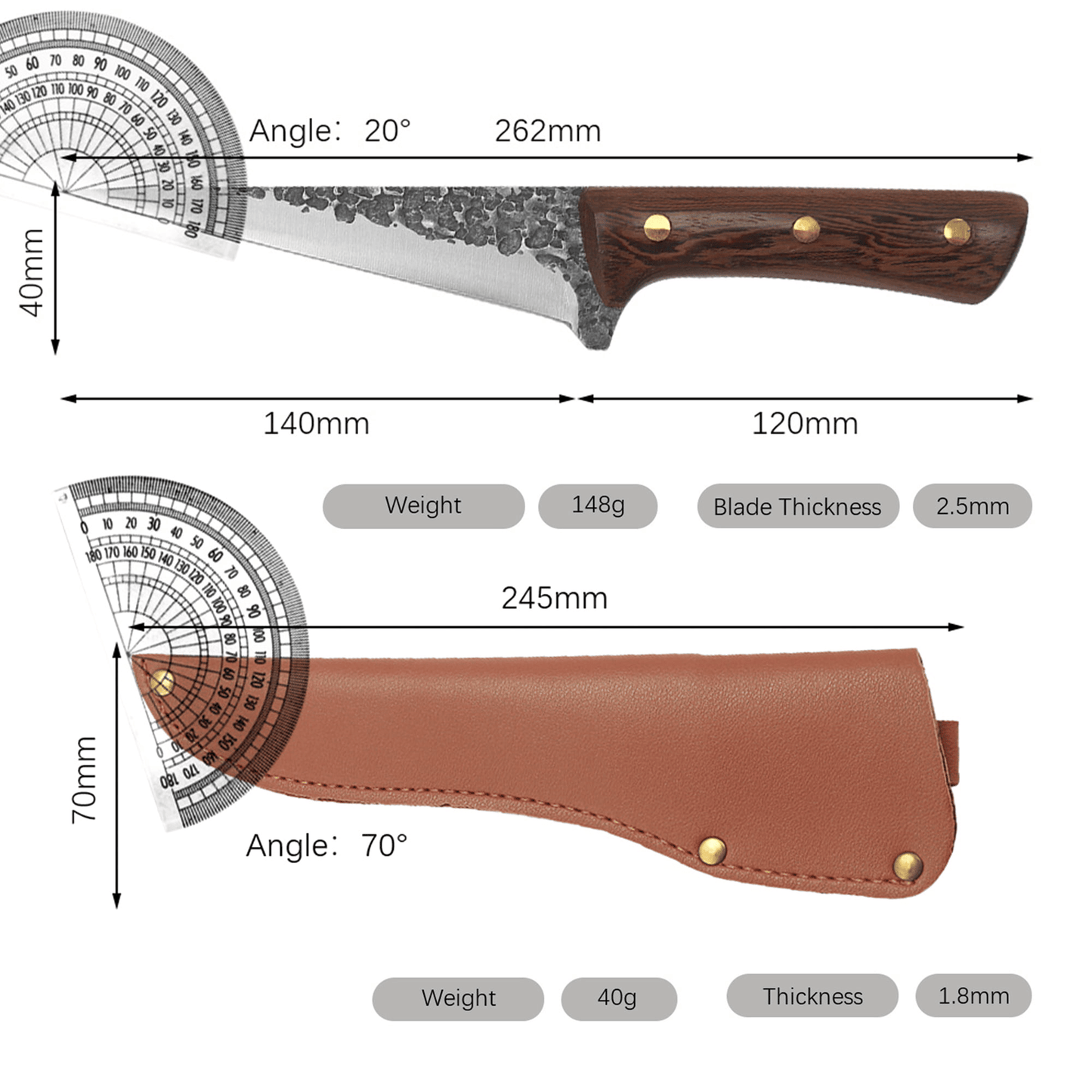 12pcs Butcher Knife Set Hand Forged chef knife Boning Knife With Sheath High Carbon Steel Carving Knife Fish Knife Chef Knife For Kitchen, Camping, BBQ EasyOptionXY LLC