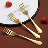 ReaNea Gold Dinner Forks 12 Pieces Stainless Steel 8.17" Fork Wedding Silverware Set EasyOptionXY LLC