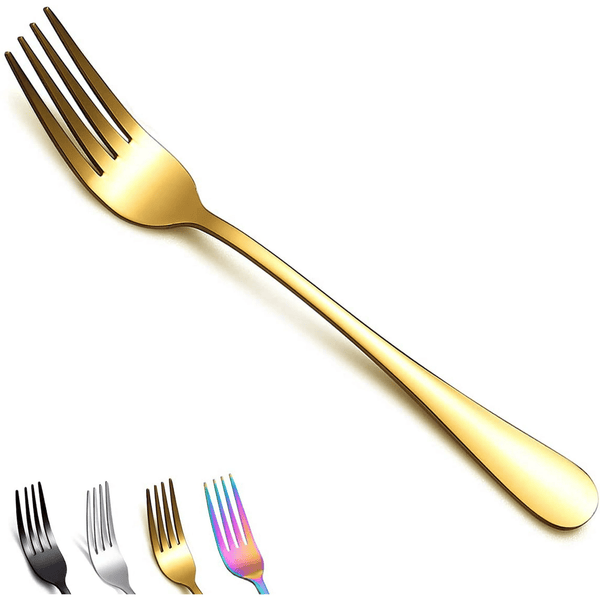 ReaNea Gold Dinner Forks 12 Pieces Stainless Steel 8.17" Fork Wedding Silverware Set EasyOptionXY LLC