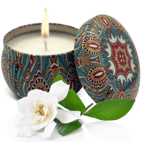 Soy Wax Candle in Tin Jar White Gardenia Clean Burn up to 25 Hours Handmade in USA Natural and Safe by Relaxcation 6 oz EasyOptionXY LLC