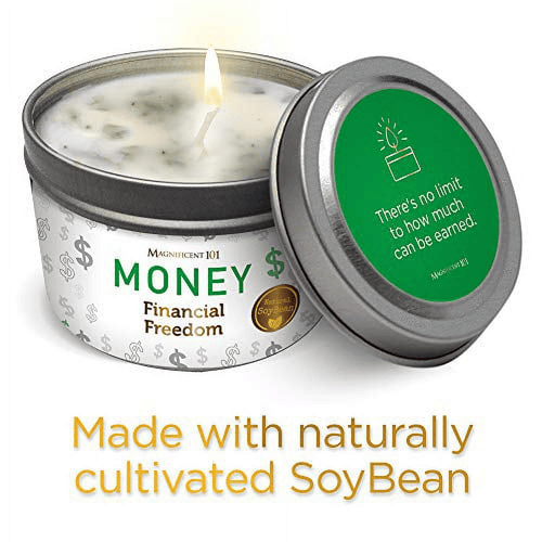 Magnificent 101 Long Lasting Money Smudge Candle | 6 Oz - 35 Hour Burn | Made of Soy Wax Candle for Spiritual Meditation, Purification & Manifestation | Limitless Financial Horizons EasyOptionXY LLC