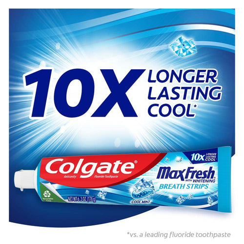 Colgate Max Fresh with Whitening Toothpaste; Cool Mint; 6.3 oz Tube; 3 Pack EasyOptionXY LLC