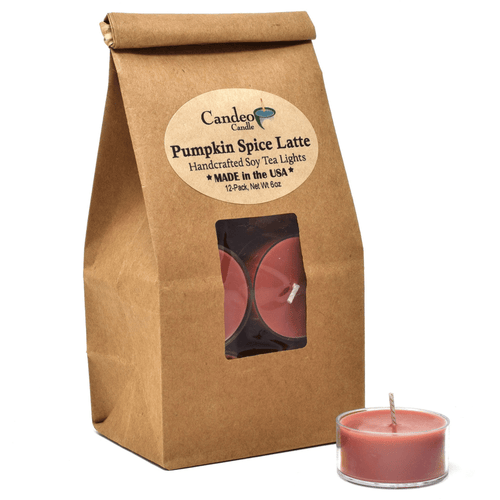 Candeo Candle, Pumpkin Spice Latte, Scented Tea Lights, Soy Candles, 12-Pack EasyOptionXY LLC