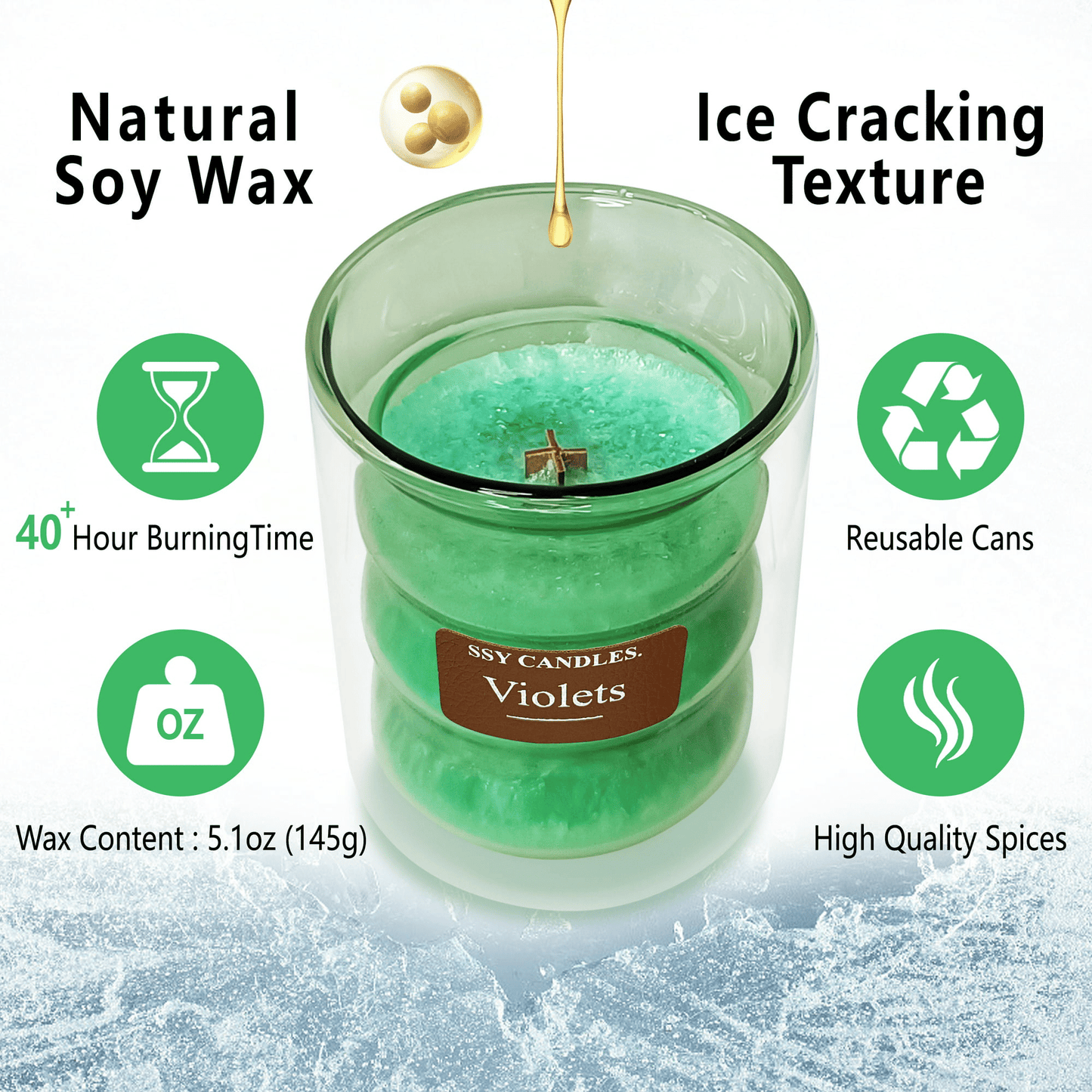 Violet Scented Candles for Home - Jar Candles 8.4 oz - Wooden Wick Candles - Candles Gifts for Women - Aromatherapy Candles EasyOptionXY LLC