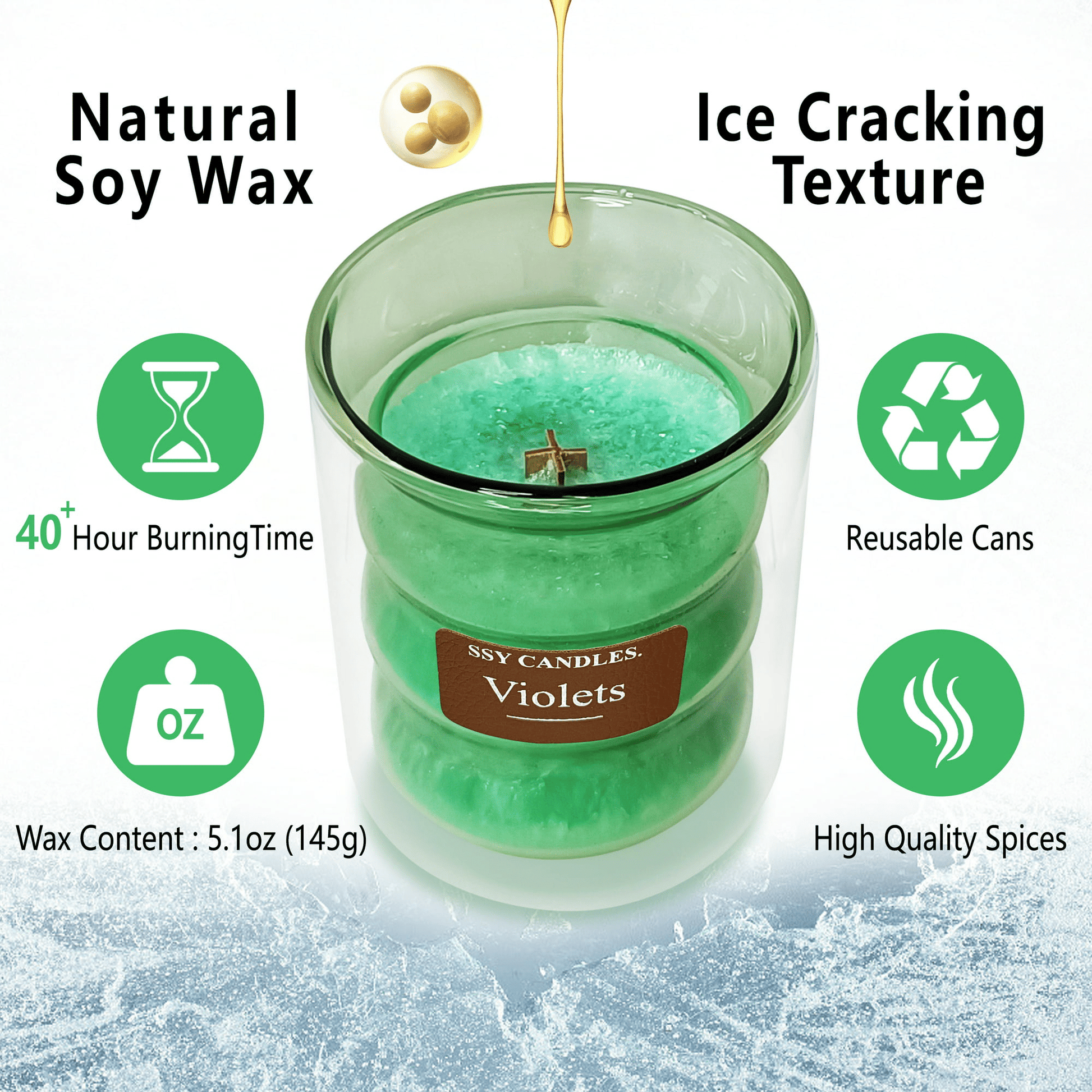 Violet Scented Candles for Home - Jar Candles 8.4 oz - Wooden Wick Candles - Candles Gifts for Women - Aromatherapy Candles EasyOptionXY LLC